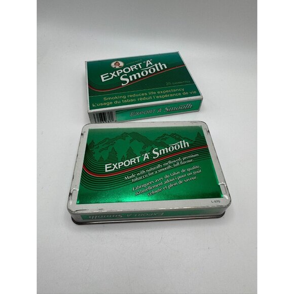 MacDonald Export A Smooth Tobacco Metal Cigarette Tin slide in Green Color Empty - Picture 6 of 6